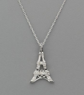 .10 ct. t.w. Genuine Diamond Eiffel Tower Pendant