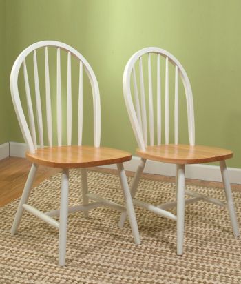 TMS 2-Pc. Windsor Chair Set - Natural White