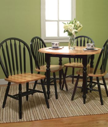 TMS Natural Black Double Drop Leaf Dining Collection
