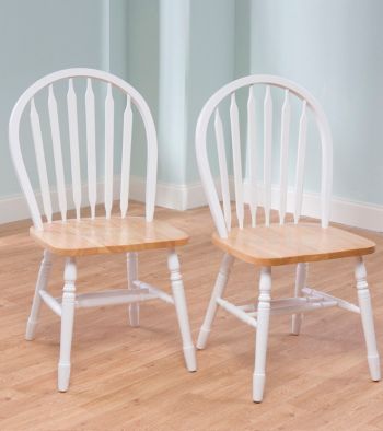 TMS Set of 2 Natural White Arrowback Chairs