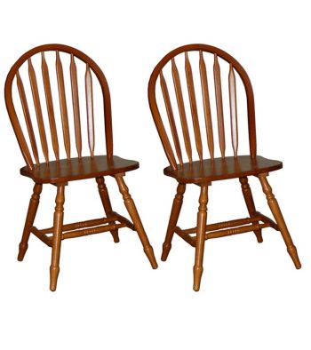 TMS Set of 2 Oak Finish Arrowback Chairs