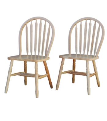 TMS Set of 2 Natural Finish Arrowback Chairs