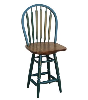 TMS Arrowback Stool - Green/Oak Finish