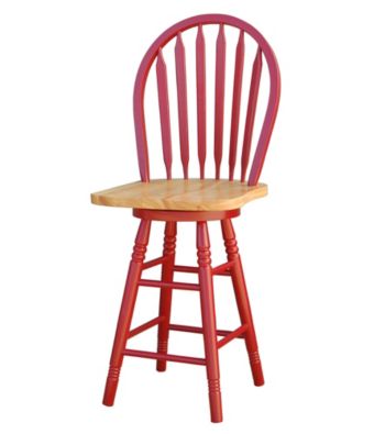 TMS Arrowback Stool - Red/Natural