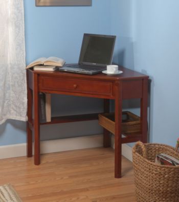TMS Corner Desk - Cherry Finish