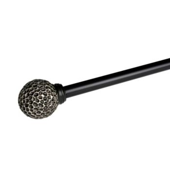 Elegant Home Fashions® Verona Drapery Rod with Hammered Design Finials - Black Nickel