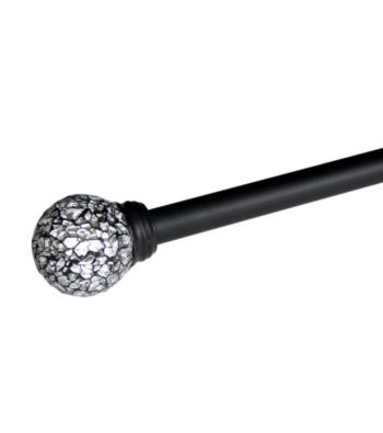 Elegant Home Fashions® Camden SLMB Style Drapery Rod with Design Finials - Silver & Black