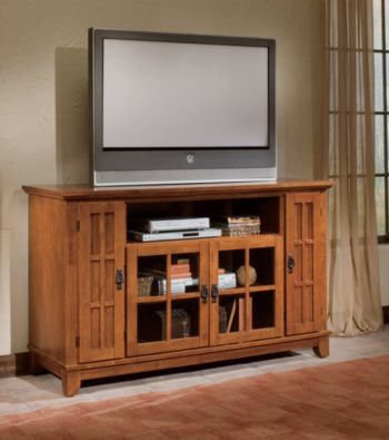 Home Styles® Arts & Crafts Entertainment Credenza - Cottage Oak