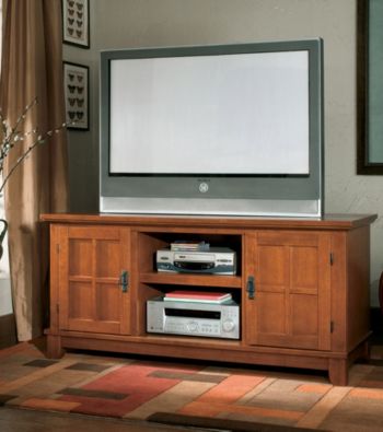Home Styles® Arts & Crafts Entertainment Console - Cottage Oak