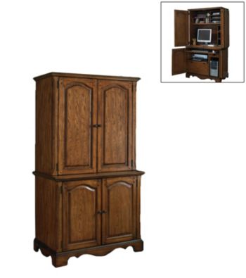 Home Styles® Country Casual Cabinet and Hutch - Oak