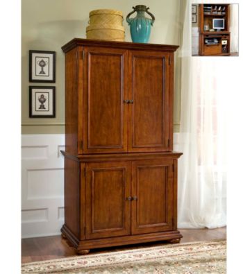 Home Styles® Homestead Cabinet and Hutch - Warm Oak