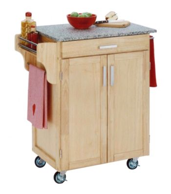 Home Styles® Natural Kitchen Cart with Salt and Pepper Granite Top