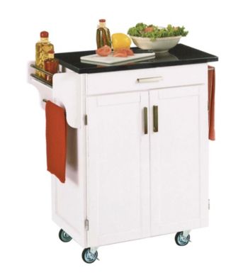 Home Styles® Cuisine Kitchen Cart with Black Granite Top - White