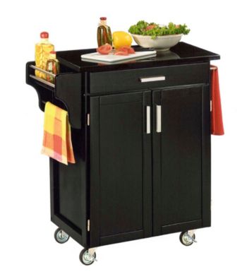 Home Styles® Cuisine Kitchen Cart with Black Granite Top - Black