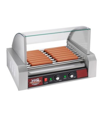 Great Northern Popcorn Company Mad Dawg Professional 9-roller Hot Dog Machine with Cover