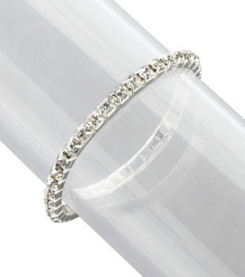 BT-Jeweled Single Row Stretch Bracelet - Crystal/Silvertone