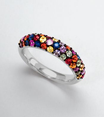 Effy® Sterling Silver Multicolor Sapphire Ring