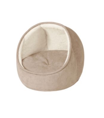 Soft Touch Hooded Snuggler Cat Bed with Cushion