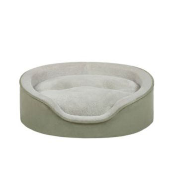 Soft Touch Faux Suede Oval Cuddler Dog Bed with Cushion