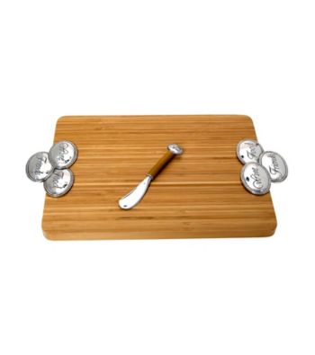 Thirstystone Wine, Food, and Friends Bamboo Serving Board Set