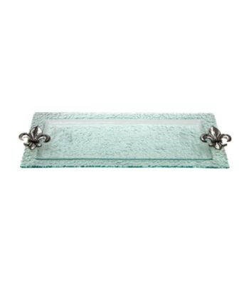 Thirstystone® Fleur de Lis Glass Serving Tray