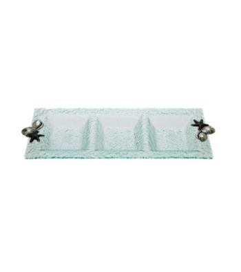 Thirstystone® Sea Shells 3-Section Glass Serving Tray