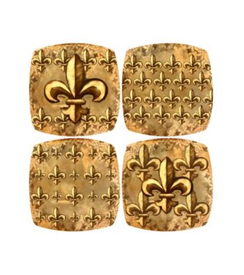 Thirstystone® Appetizer Plates - Gold Fleur de Lis Collection