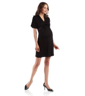 Three Seasons Maternity™ Black Rosette Dress
