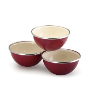 Paula Deen® Red Signature Enamel on Steel 3-pc. Prep Bowl Set