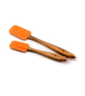 Paula Deen® Orange Signature Wood and Silicone Tools 2-pc. Spatula Set