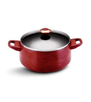 Paula Deen® Red Signature Porcelain Nonstick Cookware 6-qt. Covered Stockpot