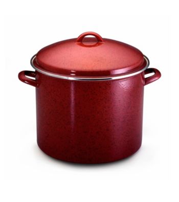 Paula Deen® Red Signature Enamel on Steel 16-qt. Covered Stockpot