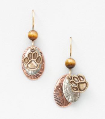 Silver Forest® Paw Print Layered Earrings