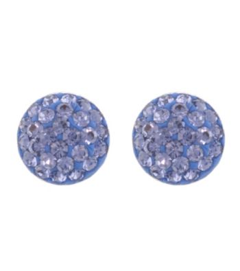 Athra Purple Crystal Half Ball Earring