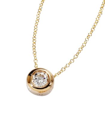 Effy® .20 ct. t.w. Diamond Bezel and Solitaire Pendant - 14K Gold