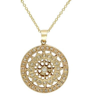 Effy® 14K Gold .25 ct. t.w. Diamond Filigree Pendant