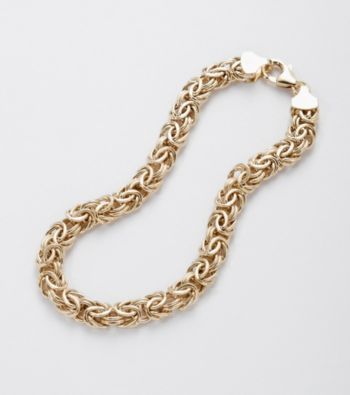 14K Gold-Over-Sterling Silver Byzantine Bracelet
