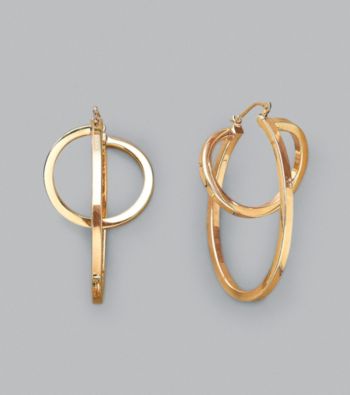 Sterling Silver and 14K Gold Eclipse Hoops