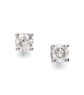 14K White Gold .33 ct. t.w. Diamond Stud Earring