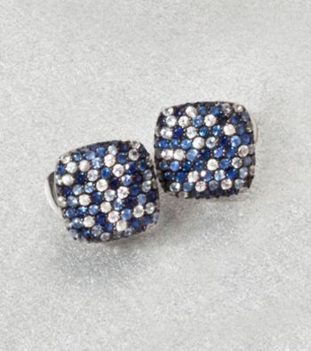 Effy® Sterling Silver Blue Sapphire Square Earring