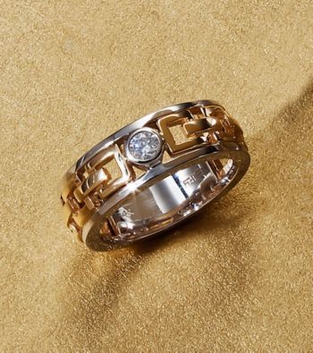 Effy® Men's 14K Yellow and White Gold .20 ct. t.w. Diamond Ring