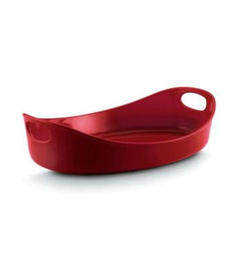 Rachael Ray® Red Bubble & Brown 4.5-qt. Large Oval Stoneware Baker