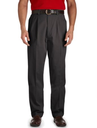 Harbor Bay® Men's Big & Tall Waist-Relaxer® Twill Pleated Pants