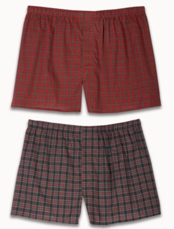 Harbor Bay® Men's Big & Tall 2-pk. Plaid Boxers