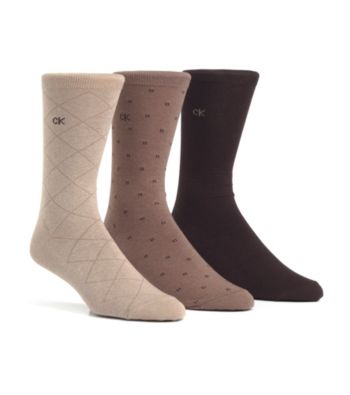 Calvin Klein Men's 3-pk. Assorted Windowpane Socks - Opal