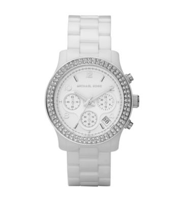 Michael Kors® Women's Glitzy White Ceramic Watch
