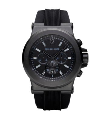 Michael Kors® Black Stainless Steel and Silicone Watch