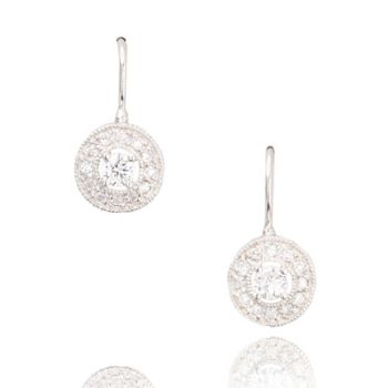 Athra Sterling Silver and Cubic Zirconia Circle Drop Earring