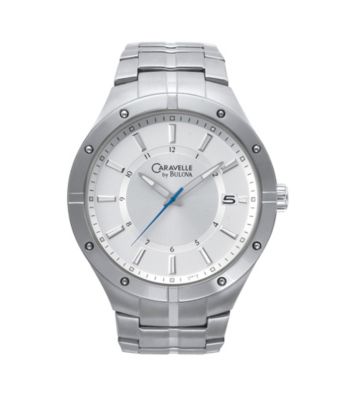 Caravelle® by Bulova Men's Stainless Steel with Silver Dial Watch