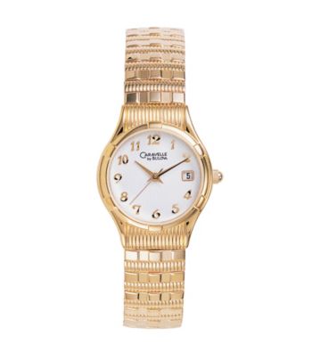 Caravelle® by Bulova Women's Goldtone with White Dial Watch